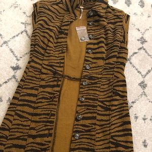 Free People Zebra Print Long Vest!  Never worn!